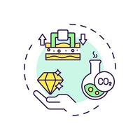 Chemical sequestration multi color concept icon. Carbon capture, processing. Industrial byproducts. Round shape line illustration. Abstract idea. Graphic design. Easy to use infographic, presentation vector