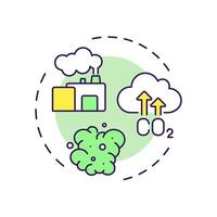 Scope 1 emissions multi color concept icon. Greenhouse gas, industry. Manufacturing pollution. Round shape line illustration. Abstract idea. Graphic design. Easy to use infographic, presentation vector