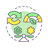 Net zero multi color concept icon. Carbon emission reprocessing. Co2 pollution reduction. Round shape line illustration. Abstract idea. Graphic design. Easy to use infographic, presentation vector