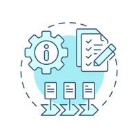 Work instructions soft blue concept icon. Documentation management, checklist. Round shape line illustration. Abstract idea. Graphic design. Easy to use in infographic, presentation vector
