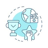 Film awards multi color concept icon. Movie festival, cinematography achievement. Round shape line illustration. Abstract idea. Graphic design. Easy to use in infographic, presentation vector