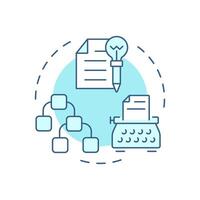 Script writing multi color concept icon. Storyboard, storytelling. Cinematography, screenwriting. Round shape line illustration. Abstract idea. Graphic design. Easy to use in infographic vector