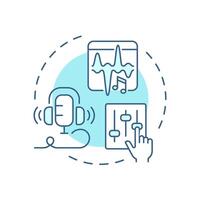 Sound design multi color concept icon. Media production, sfx. Soundboard, digital editing. Round shape line illustration. Abstract idea. Graphic design. Easy to use in infographic, presentation vector