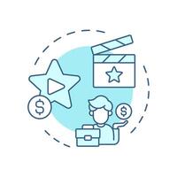 Film funding multi color concept icon. Media production, cinematography. Finance investment. Round shape line illustration. Abstract idea. Graphic design. Easy to use in infographic, presentation vector