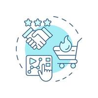 Conversion rate soft blue concept icon. Customer rating, sales. Marketing statistics. Round shape line illustration. Abstract idea. Graphic design. Easy to use in infographic, presentation vector