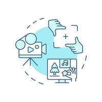 Formalism film theory multi color concept icon. Filmmaking, storytelling. Movie production. Round shape line illustration. Abstract idea. Graphic design. Easy to use in infographic, presentation vector