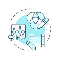 Film post-production multi color concept icon. Movie editing. Visual effects, vfx. footage, color correction. Round shape line illustration. Abstract idea. Graphic design. Easy to use vector