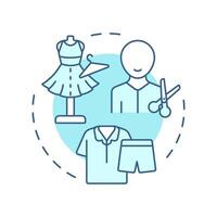 Costume designer multi color concept icon. Professional tailor, movie fashion. Round shape line illustration. Abstract idea. Graphic design. Easy to use in infographic, presentation vector