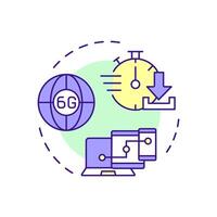 Extreme connectivity multi color concept icon. 6G technology. Fast data transfer. High-speed network.Round shape line illustration. Abstract idea. Graphic design. Easy to use in article vector