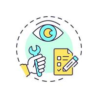 Safety inspections multi color concept icon. Corporate regulation, law compliance. Round shape line illustration. Abstract idea. Graphic design. Easy to use in infographic, presentation vector