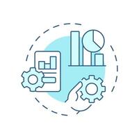 Evaluate and optimize soft blue concept icon. Productivity chart, marketing analytics. Round shape line illustration. Abstract idea. Graphic design. Easy to use in infographic, presentation vector