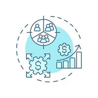ABM lite soft blue concept icon. Business statistics, marketing. Advertising strategy. Round shape line illustration. Abstract idea. Graphic design. Easy to use in infographic, presentation vector