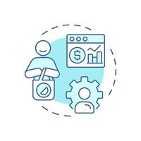 Accounts in-market soft blue concept icon. Statistical metrics, marketing management. Round shape line illustration. Abstract idea. Graphic design. Easy to use in infographic, presentation vector