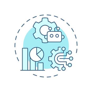 Programmatic abm soft blue concept icon. Content personalization, advertising management. Round shape line illustration. Abstract idea. Graphic design. Easy to use in infographic, presentation vector