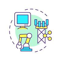 Industry 3.0 multi color concept icon. Third industrial revolution. Digital transformation. Computers. Round shape line illustration. Abstract idea. Graphic design. Easy to use in article vector