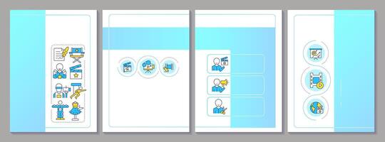 Filmmaking brochure template. Movie production. Leaflet design with linear icons. Editable 4 layouts for presentation, annual reports vector