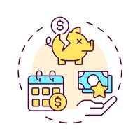 Lost wages multi color concept icon. Injury claim, compensation. Corporate management. Round shape line illustration. Abstract idea. Graphic design. Easy to use in infographic, presentation vector