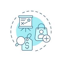 Customer acquisition cost soft blue concept icon. Content marketing strategy. Advertising management. Round shape line illustration. Abstract idea. Graphic design. Easy to use in infographic vector