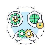 Resilience multi color concept icon. Pillars of industry 5.0. Flexible and adaptive system. Ability to recover. Round shape line illustration. Abstract idea. Graphic design. Easy to use in article vector