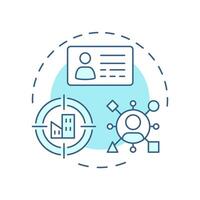 Ideal customer profile soft blue concept icon. Marketing strategy, targeting consumers. Round shape line illustration. Abstract idea. Graphic design. Easy to use in infographic, presentation vector