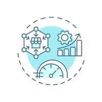 Sales velocity soft blue concept icon. Marketing statistics, business profitability. Round shape line illustration. Abstract idea. Graphic design. Easy to use in infographic, presentation vector