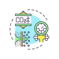 Carbon compression multi color concept icon. Greenhouse gas processing, filtration. Round shape line illustration. Abstract idea. Graphic design. Easy to use infographic, presentation vector