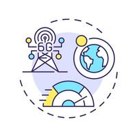 6G multi color concept icon. Technology of industry 5. Global connectivity. High-speed networks. Round shape line illustration. Abstract idea. Graphic design. Easy to use in article vector