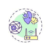 AI-native air interface multi color concept icon. Access mode. Wireless connectivity. Artificial intelligence. Round shape line illustration. Abstract idea. Graphic design. Easy to use in article vector