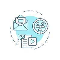 Execute abm campaigns soft blue concept icon. Email marketing, ppc. Targeted audience. Round shape line illustration. Abstract idea. Graphic design. Easy to use in infographic, presentation vector