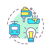 Industry 2.0 multi color concept icon. Second industrial revolution. Electricity and mass production. Round shape line illustration. Abstract idea. Graphic design. Easy to use in article vector