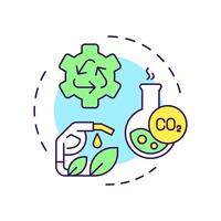 Carbon utilization multi color concept icon. Greenhouse gas reprocessing, filtration. Round shape line illustration. Abstract idea. Graphic design. Easy to use infographic, presentation vector