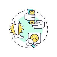 Claims management multi color concept icon. Workers compensation, payment organization. Round shape line illustration. Abstract idea. Graphic design. Easy to use in infographic, presentation vector