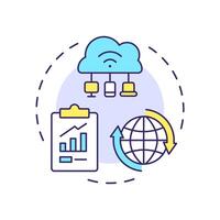 Internet of everything multi color concept icon. Industry 5.0 technology. Cloud computing. Data analytics. Round shape line illustration. Abstract idea. Graphic design. Easy to use in article vector