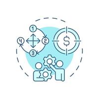 Shorter sales cycle soft blue concept icon. Customer journey, business profitability. Round shape line illustration. Abstract idea. Graphic design. Easy to use in infographic, presentation vector