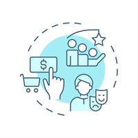 Buyer personas soft blue concept icon. Targeting consumers, purchasing. Customer service. Round shape line illustration. Abstract idea. Graphic design. Easy to use in infographic, presentation vector
