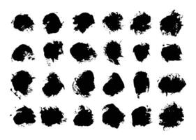 Abstract blot paint brush strokes element bundle. Grunge painting graphic element set. Artistic hand drawn shapes collection. vector
