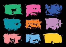 Abstract paint brush strokes layout bundle. Hand drawn artistic painting graphic element. Ink smudge label collection. vector