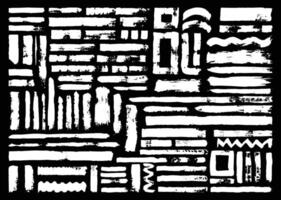 Paint brush strokes element bundle. Abstract painting graphic element set. Hand drawn rough sketch templates. vector