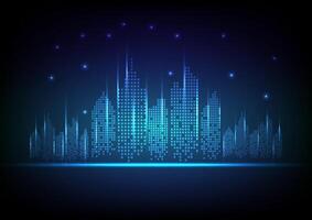 Digital technology office cityscape background. City town company concept. Design for communication, connection,telecoms, digital, internet, online, network. vector