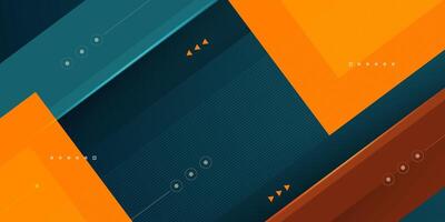 Bright papercut abstract 3D background with colorful overlap green, orange, and brown square pattern on background. vector