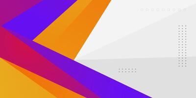 Simple purple and orange geometric business banner design. Creative banner design with overlap shapes and lines on white background for template. Simple horizontal banner. vector