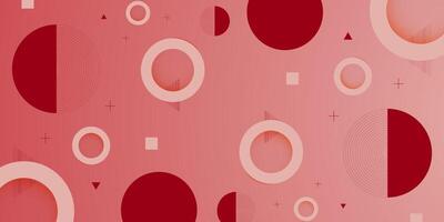 Trendy geometric abstract pattern background. Red gradient background with simple pattern. Modern shapes with popular elements. vector
