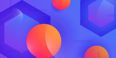 Abstract 3D background with colorful bright orange circle pattern background design. Dynamic color purple and blue gradient background design. vector