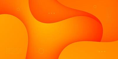 Colorful abstract orange geometric wave background. Liquid color design with shadow. Fluid shapes composition. vector