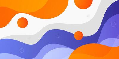 Colorful orange and purple wave geometric business banner on white background design. Creative banner design with wave shape and lines for template. Simple horizontal banner. vector