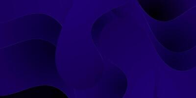 Wave dark blue abstract 3D background with shadow and wave lines. Dark black blue gradient color on background. vector