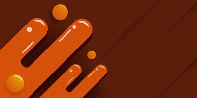 Dynamic brown textured background design in 3D style with dark color. Fluid and circle pattern design. vector