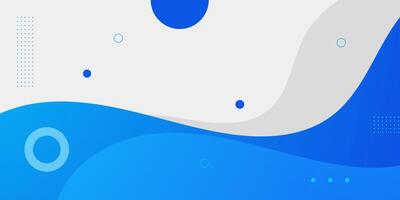 Blue geometric business banner design. Creative banner design with wave shapes for template. Simple design on bright horizontal banner. vector