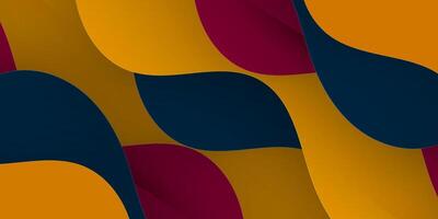 Abstract colorful wave background with solid color yellow red and blue on background. vector