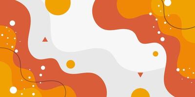 Colorful banner abstract 3D background with geometric wave fluid element and gradient orange color. Design with liquid shape on white background. vector